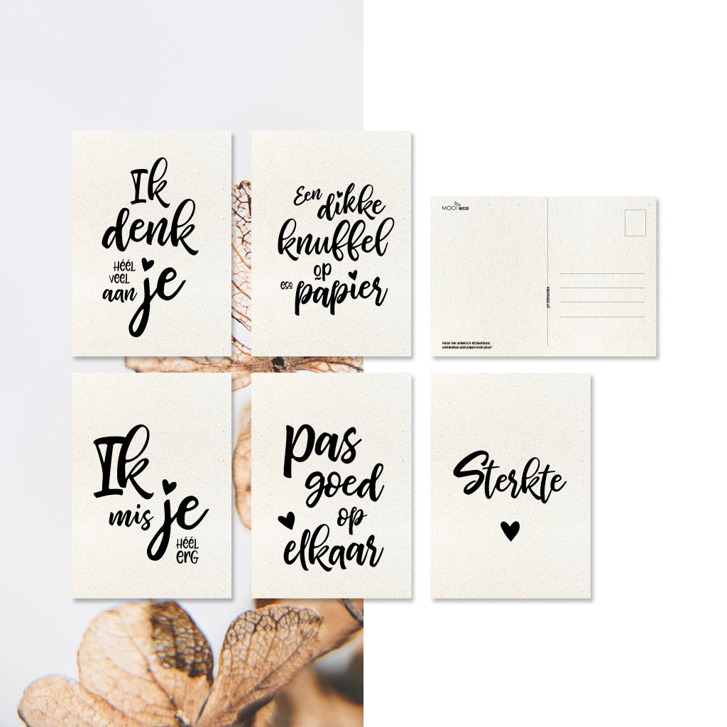Ansichtkaarten Bemoediging | Set van 5