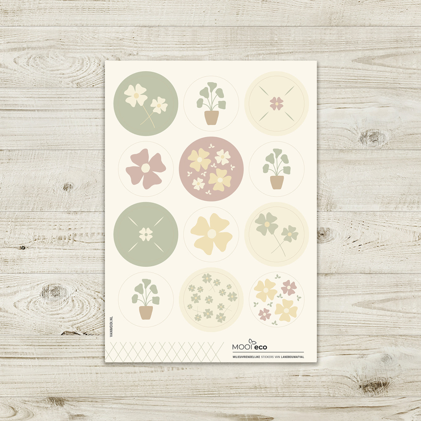 Shape sluitstickers met bloemen