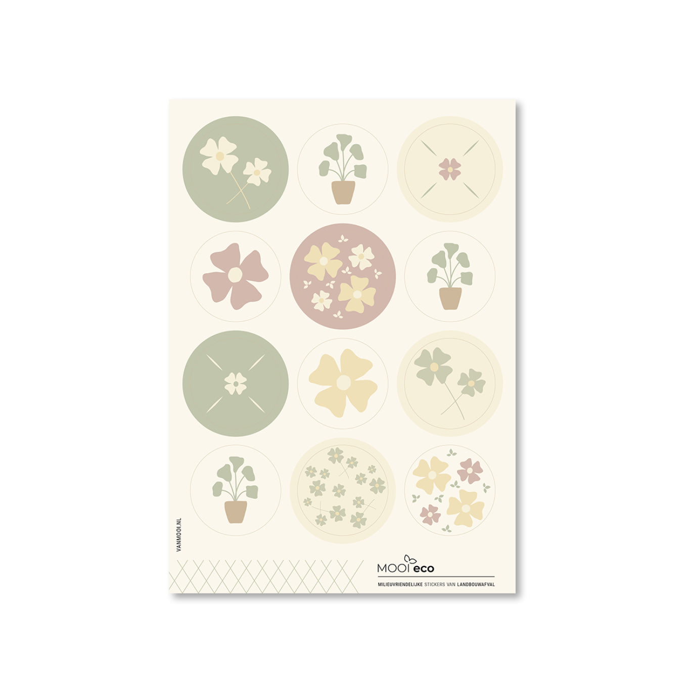 Shape sluitstickers met bloemen