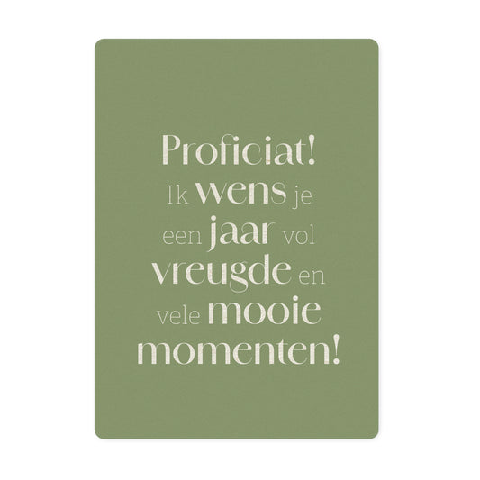 Duurzame ansichtkaart | Proficiat! Ik wens je een jaar vol...