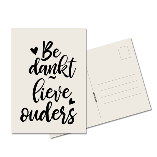 Ansichtkaart | Bedankt lieve ouders