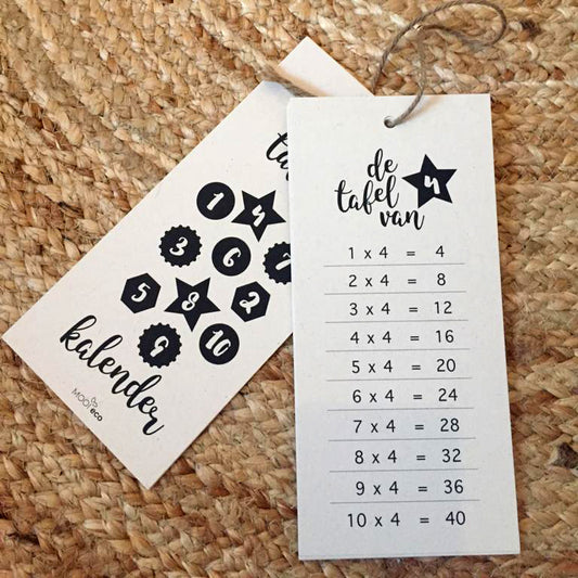 Tafelkalender | Tafels van vermenigvuldiging