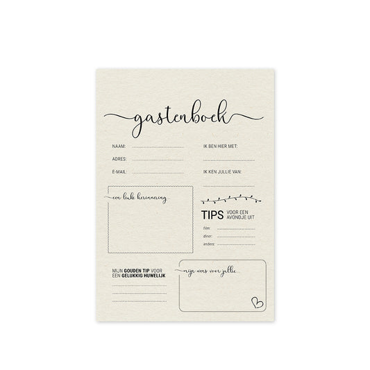 Aanvulling Gastenboek | Set van 15