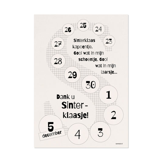 Aftelposter A4 | Sinterklaas Pakjesavond