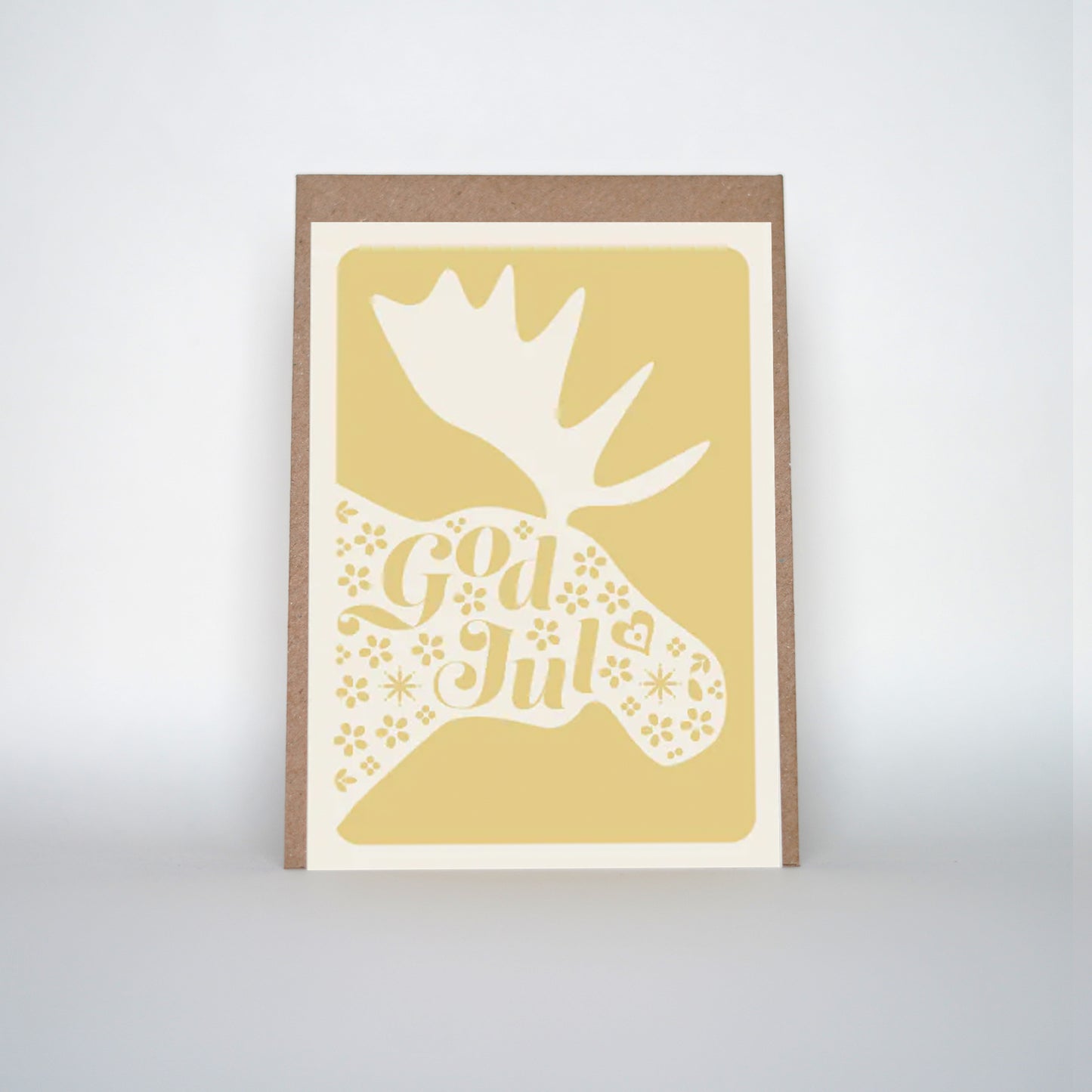 Kerstkaart Zweeds Geel