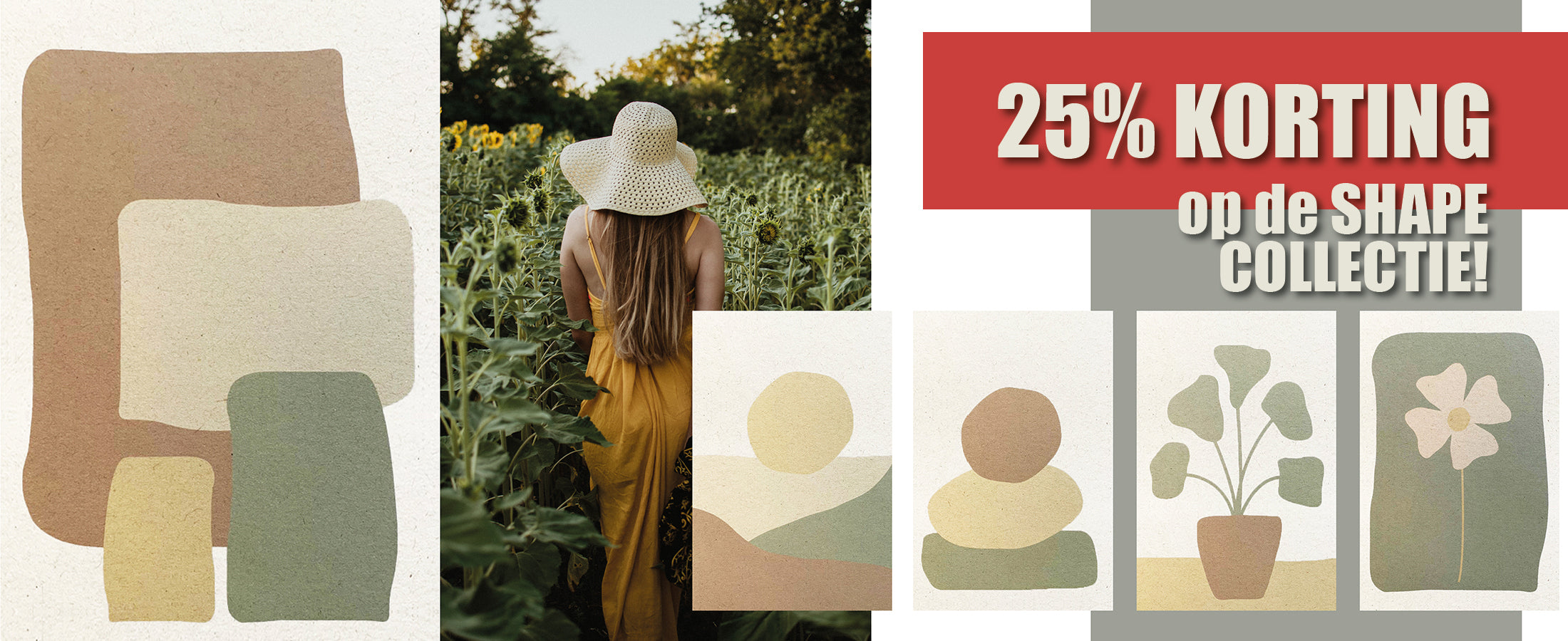 25% korting shape-collectie, duurzame kaarten en stationery