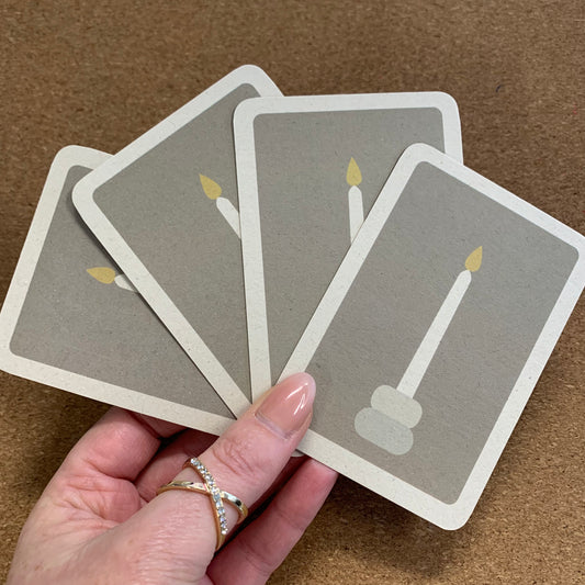 Duurzame minikaartjes | Kaars | set van 4