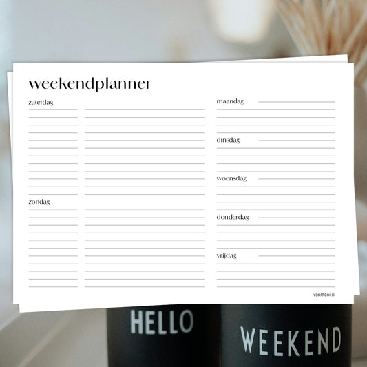 Printable ruime weekendplanner PDF – VanMooi