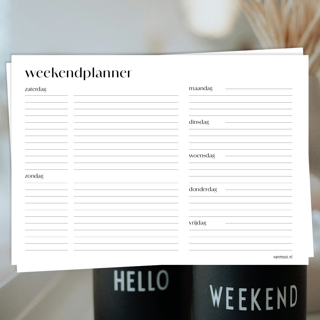 Printable | Weekendplanner #1
