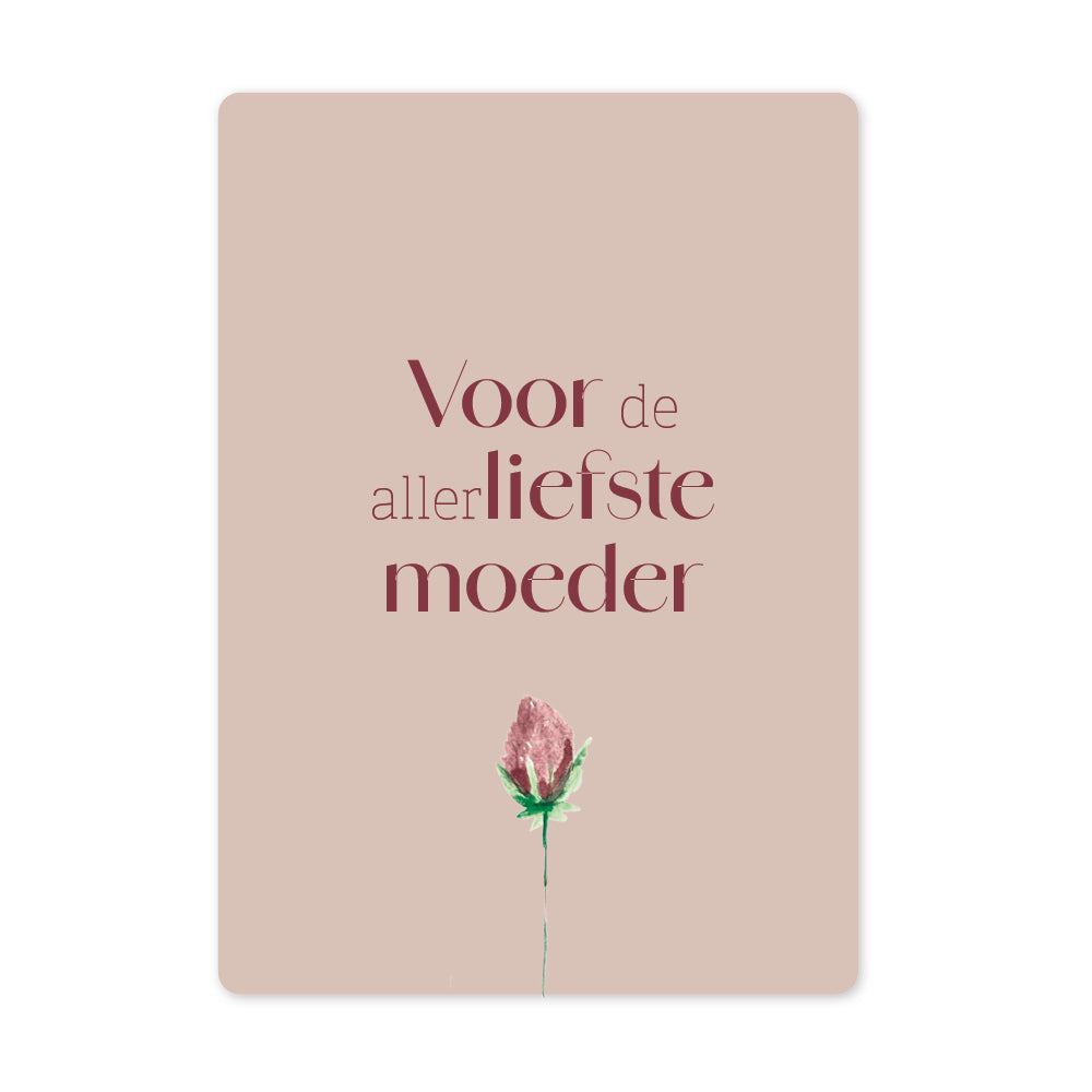 Duurzame ansichtkaart | Klaver | Voor de allerliefste moeder