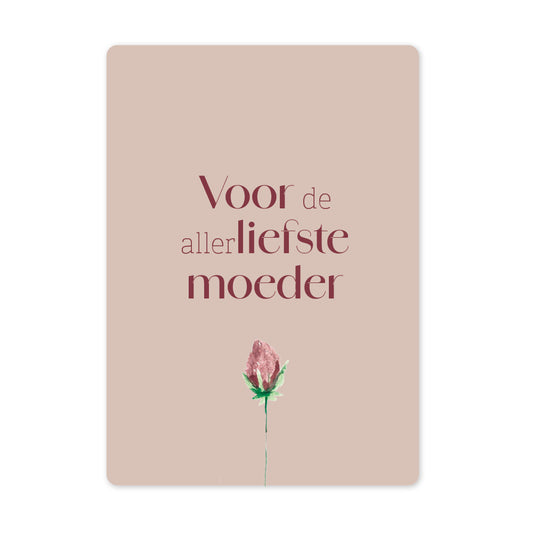 Duurzame ansichtkaart | Klaver | Voor de allerliefste moeder