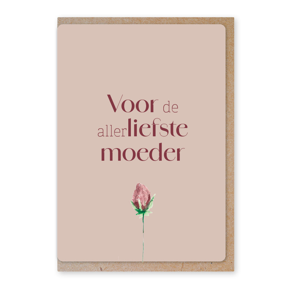 Duurzame ansichtkaart | Klaver | Voor de allerliefste moeder