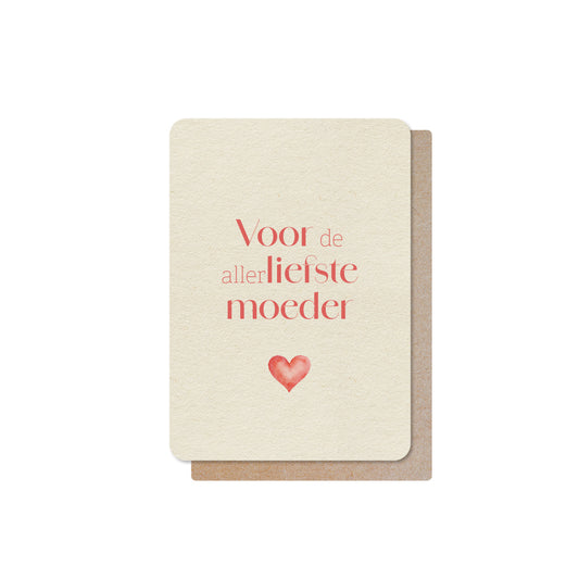 Minikaartje | Hart | Voor de allerliefste moeder