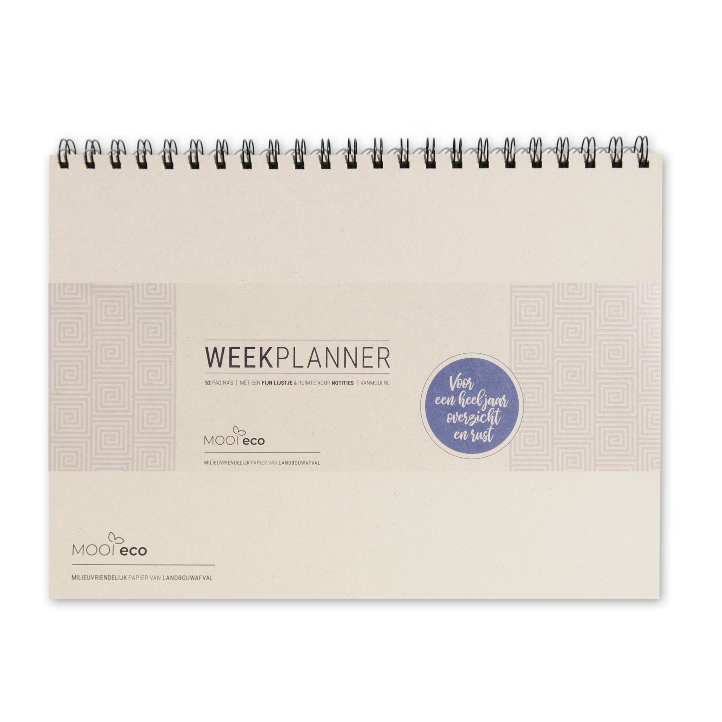 Onze duurzame planners worden plastic-vrij verpakt. Voorzien van een Paperwise banderol 